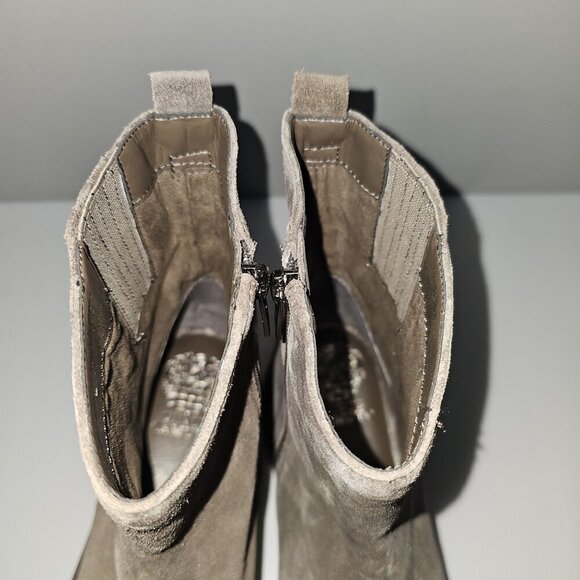 NEW Vince Camuto Neframes Ankle Boot Womens 9.5 Dark Taupe Suede Chunky Platform - Picture 10 of 14